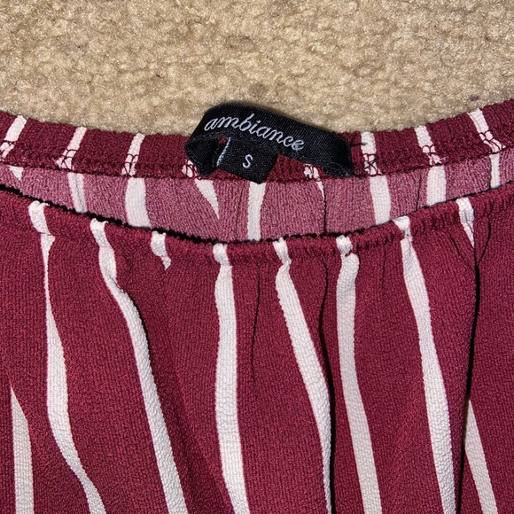 Maroon Off-the-Shoulder Romper - Picture 3 of 3